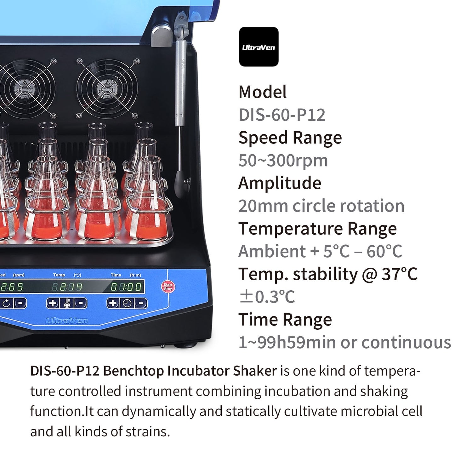 Benchtop Incubator Shaker,Orbital Shaker,P12-100,DIS-60-P12