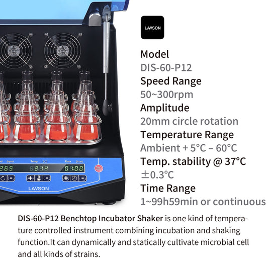 Benchtop Incubator Shaker,Orbital Shaker,P12-100,DIS-60-P12