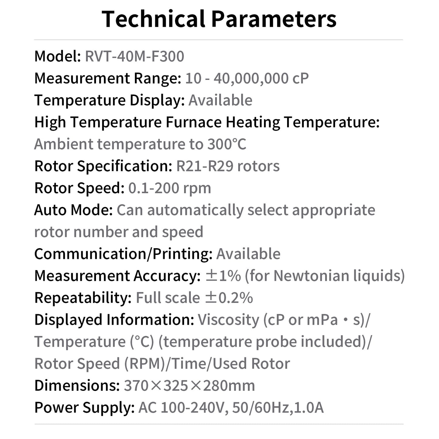High-Temperature Viscometer RVT-40M-F300