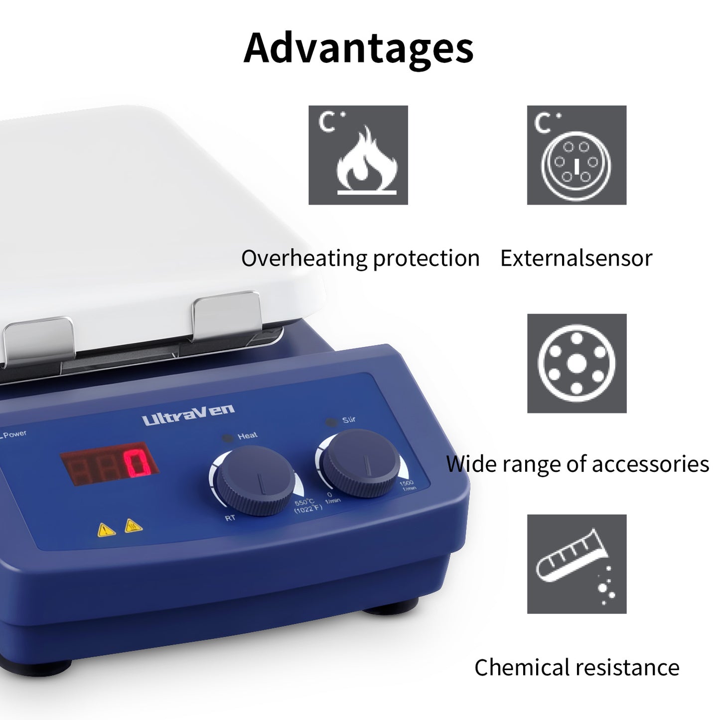 Magnetic Hotplate Stirrer MS7 H550-S,R.T to 550°C Max.Stirring 10 L