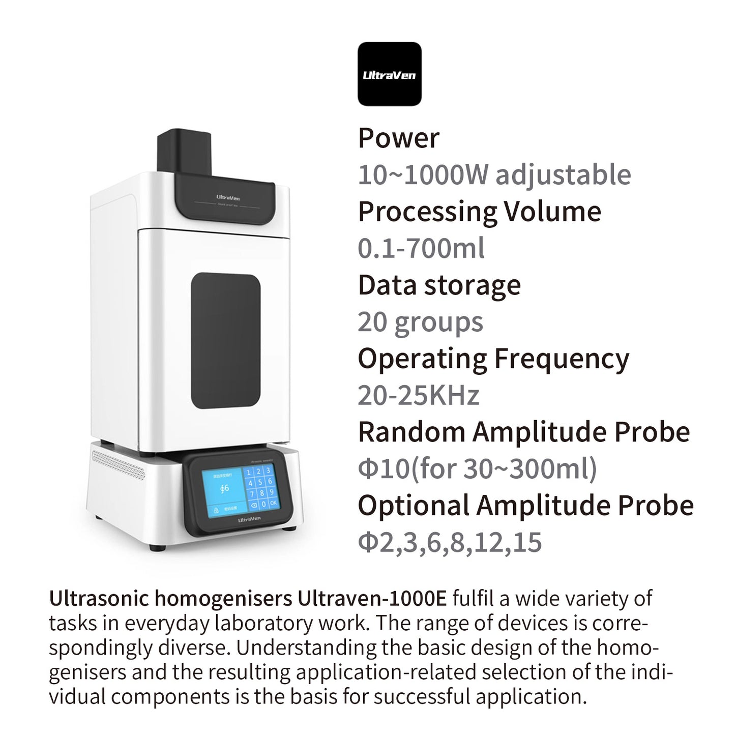 Sonicator,Ultrasonic homogenisers,Ultraven-650E
