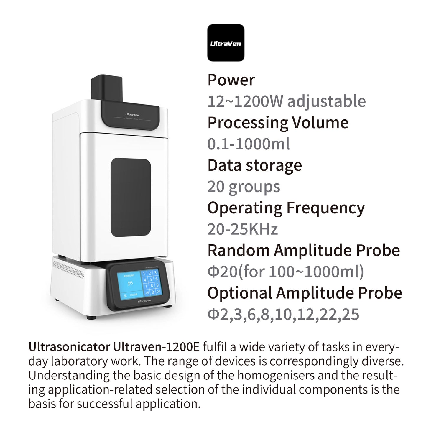 Sonicator,Ultrasonic homogenisers,Ultraven-650E