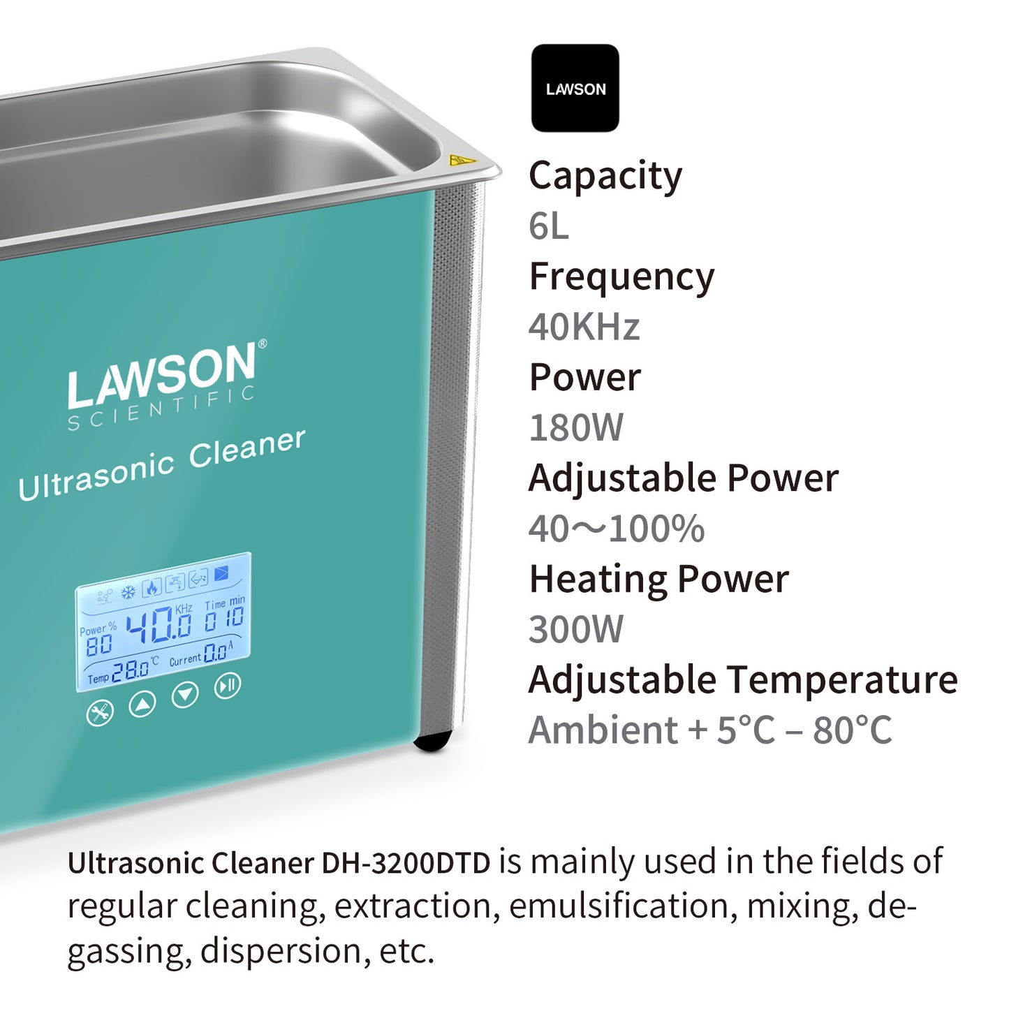 Ultrasonic Cleaner DH-3200DTD Degas, Clean, defoam, and Mix