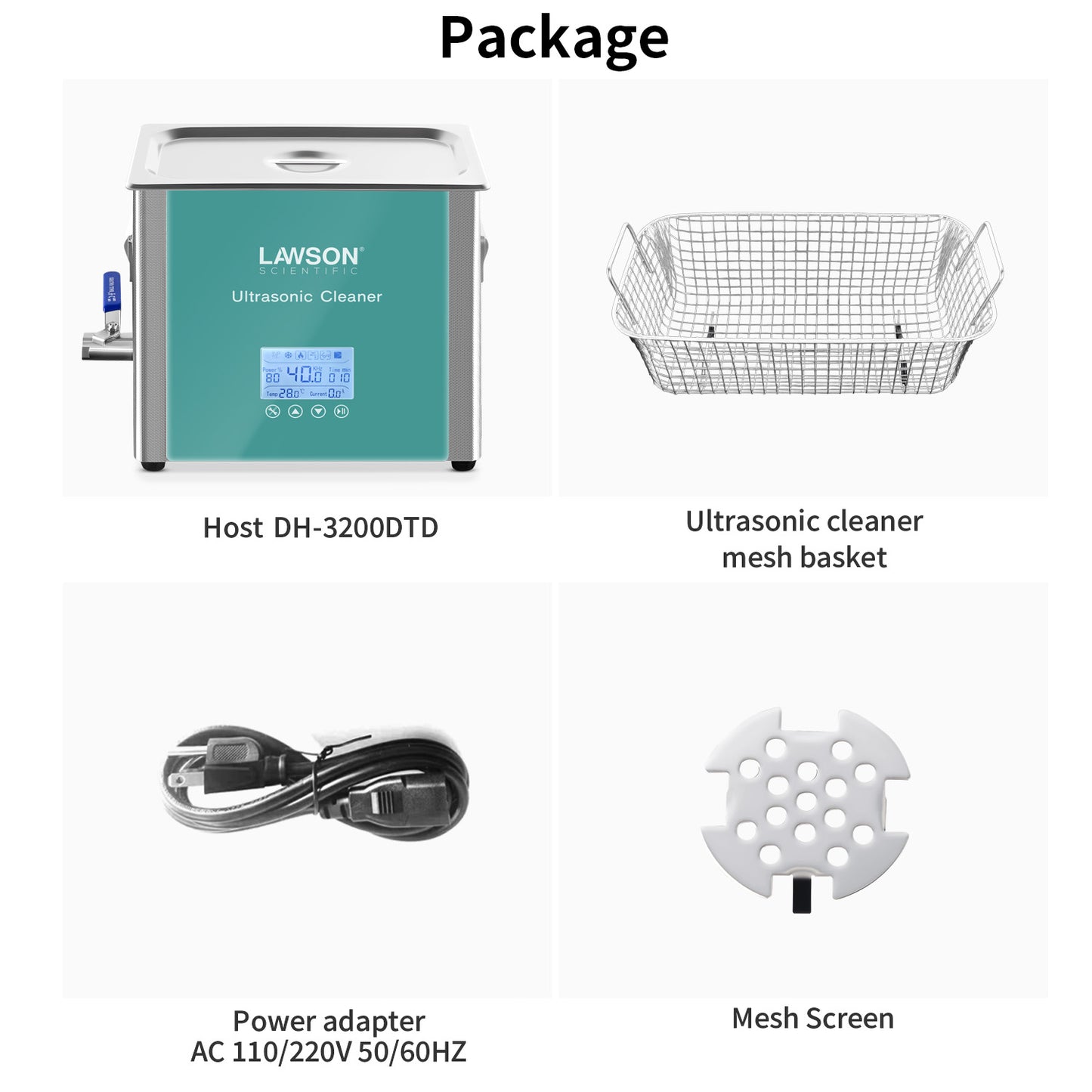 Ultrasonic Cleaner DH-3200DTD Degas, Clean, defoam, and Mix