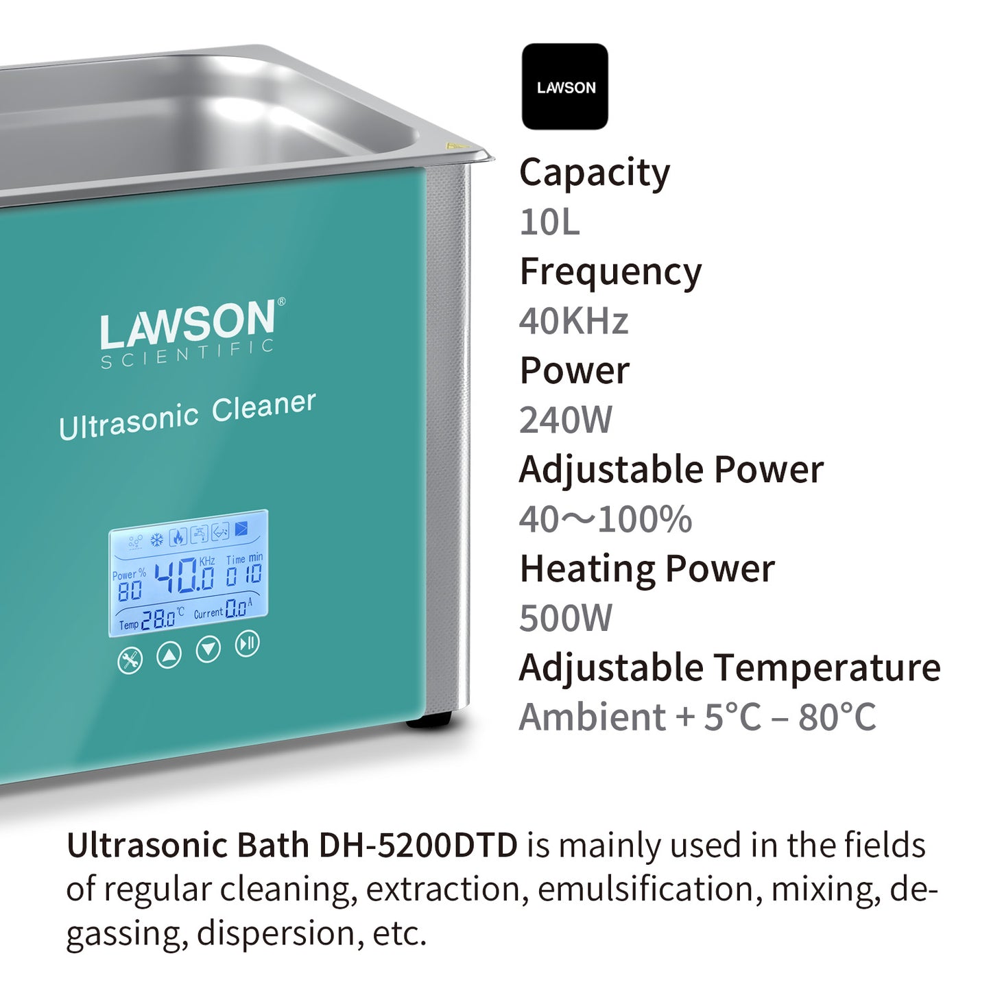 Ultrasonic Cleaner DH-3200DTD Degas, Clean, defoam, and Mix