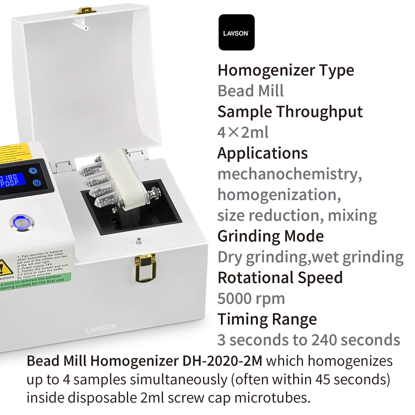 Bead Mill Homogenizer Microtube Homogenizer DH-2020-2M