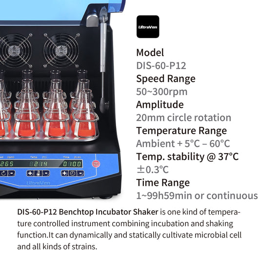 Benchtop Incubator Shaker,Orbital Shaker,P12-100,DIS-60-P12