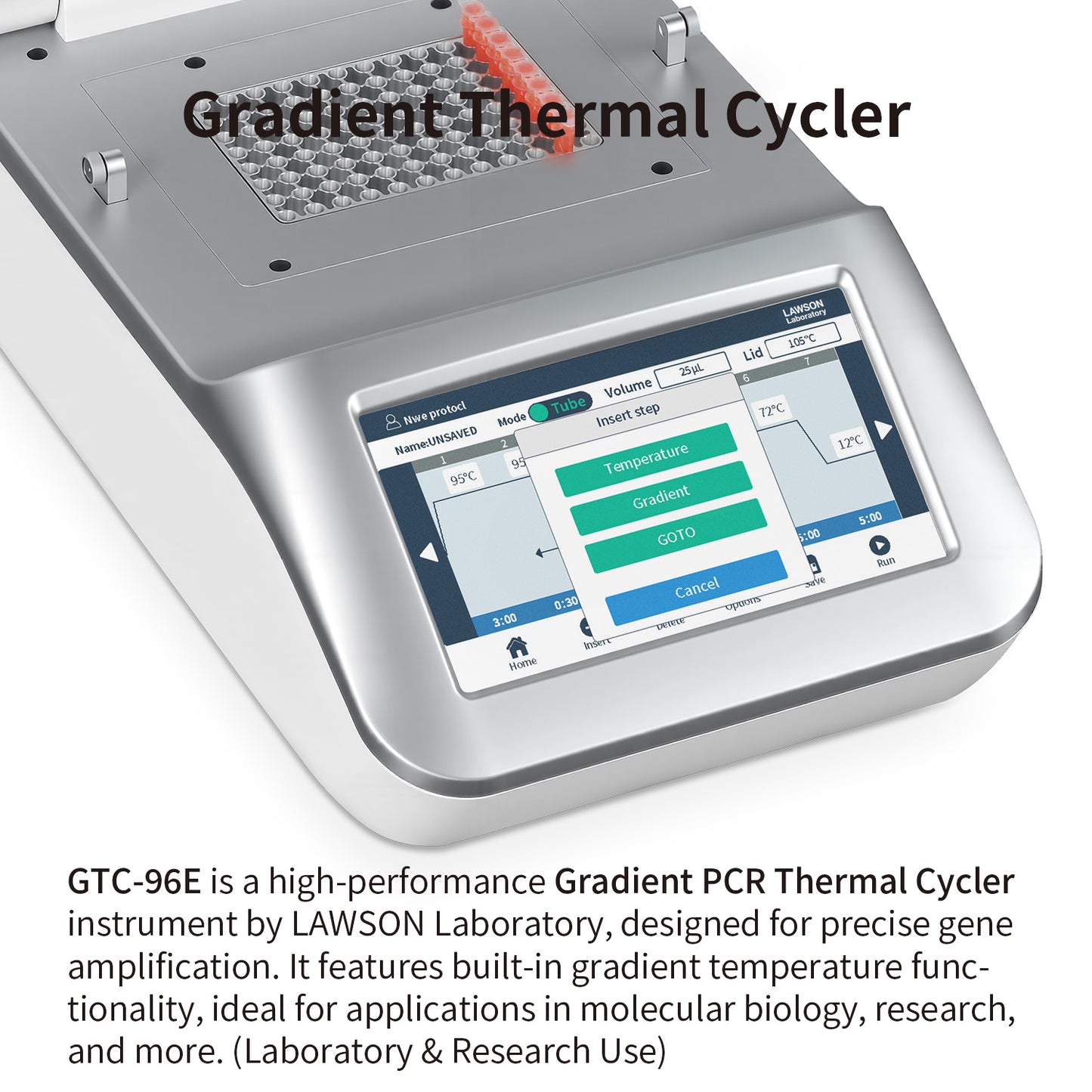 Gradient PCR,Thermal Cycler GTC-F96,Used in Long PCR or Touchdown PCR Experiment