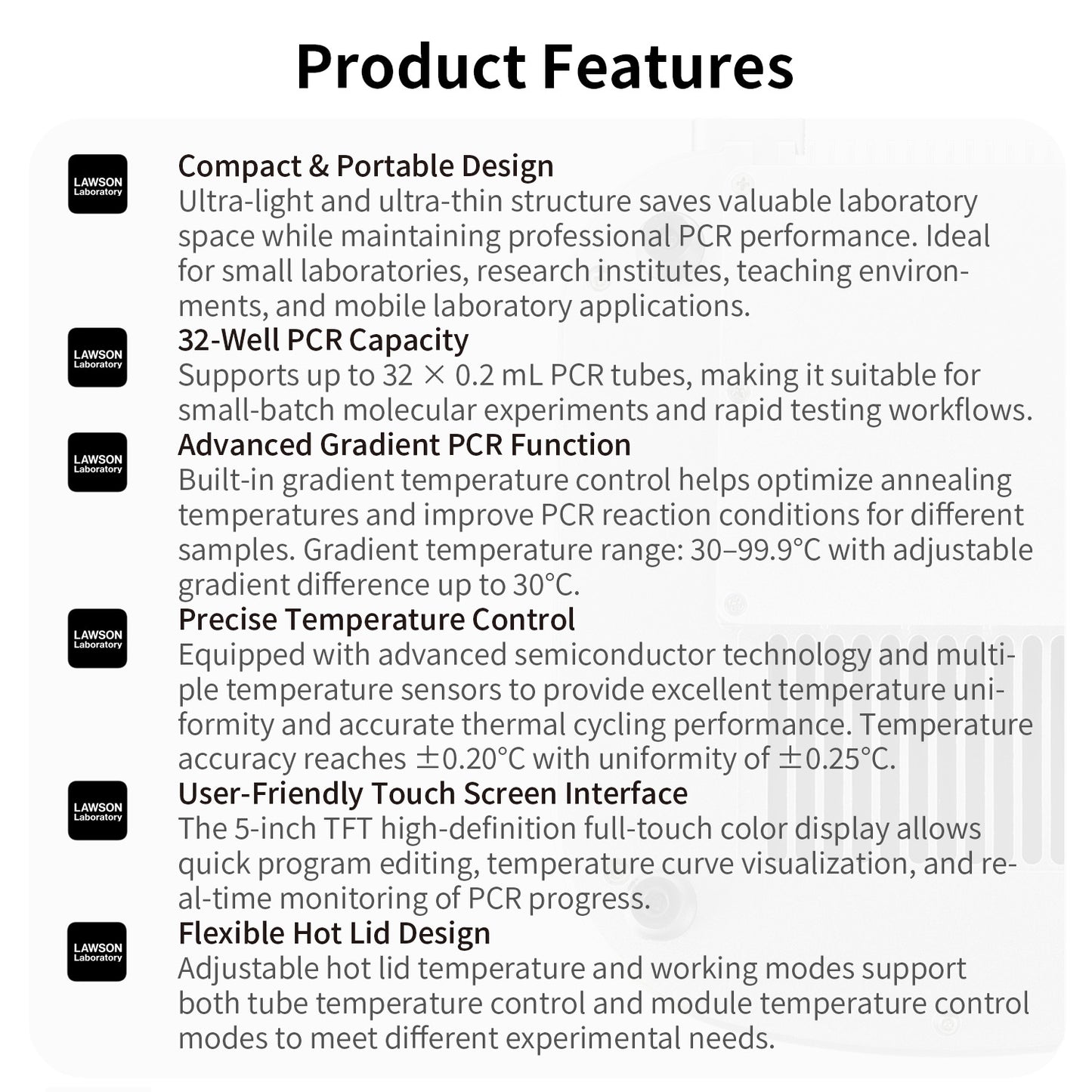 Gradient Thermal Cycler, 32-Well Portable PCR Machine MTC-32