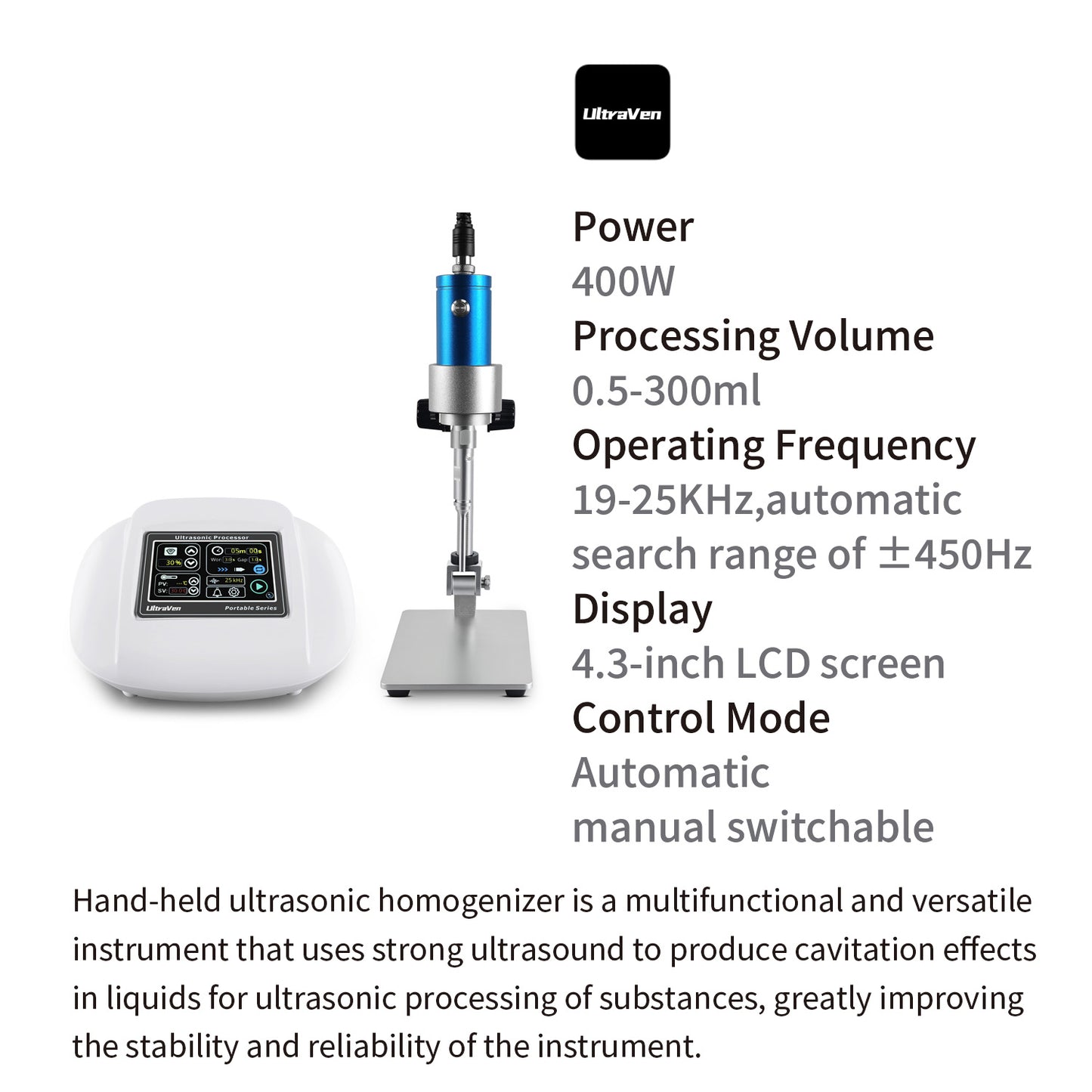 Handheld Ultrasonic homogenizer,Handheld ultrasonic processors,UP-400S