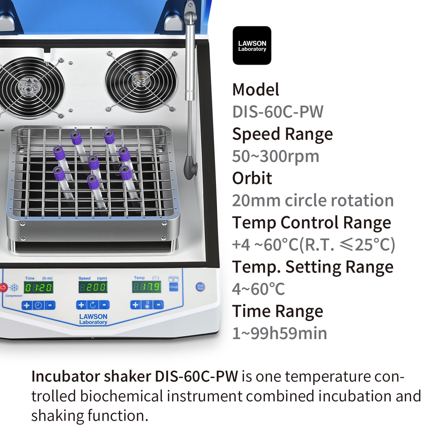 Shaking Incubator,DIS-60C-PW,with Cooling,4-60°C