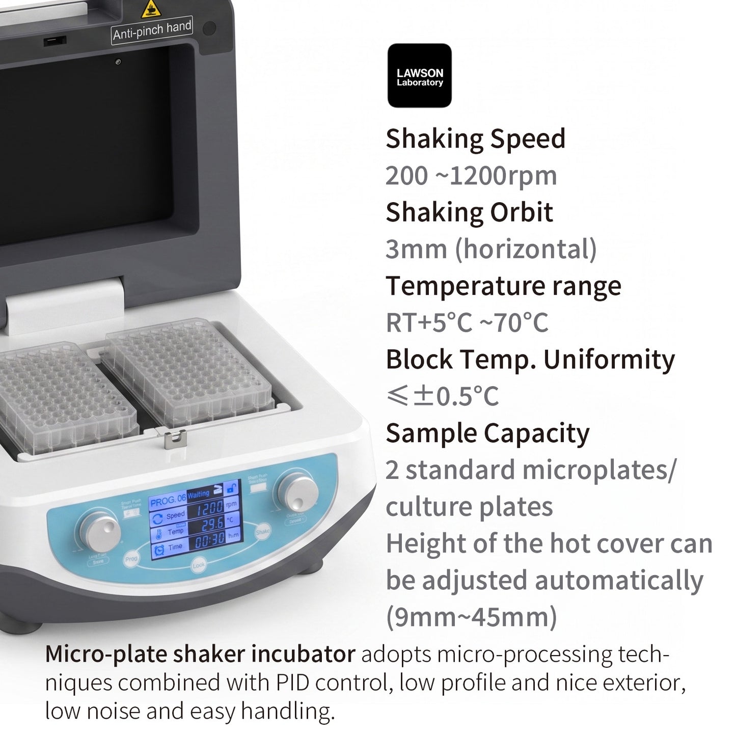 Microplate Shaker Incubator | 2-Plate Capacity | MS70-2N