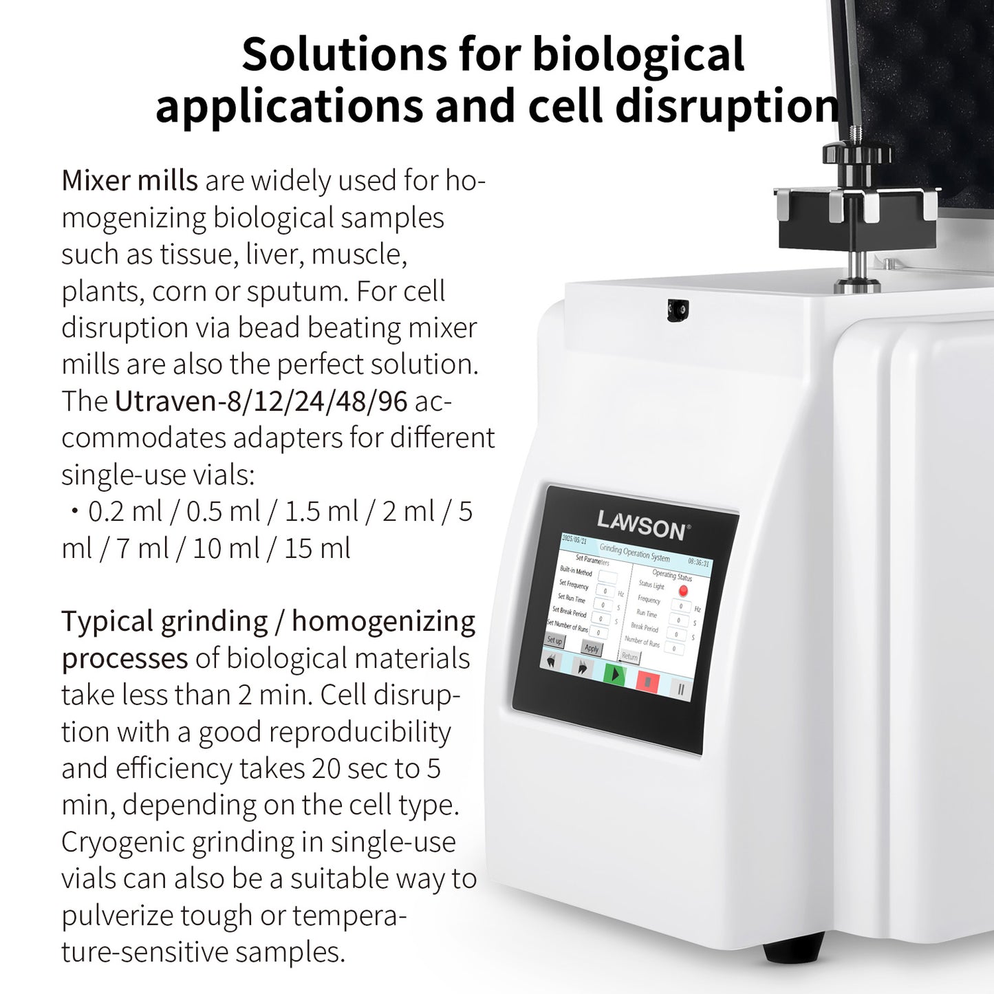 lab Mill homogenizer Grinder Ultraven-24 - for Jars of min. 2 ml and max. 50 ml