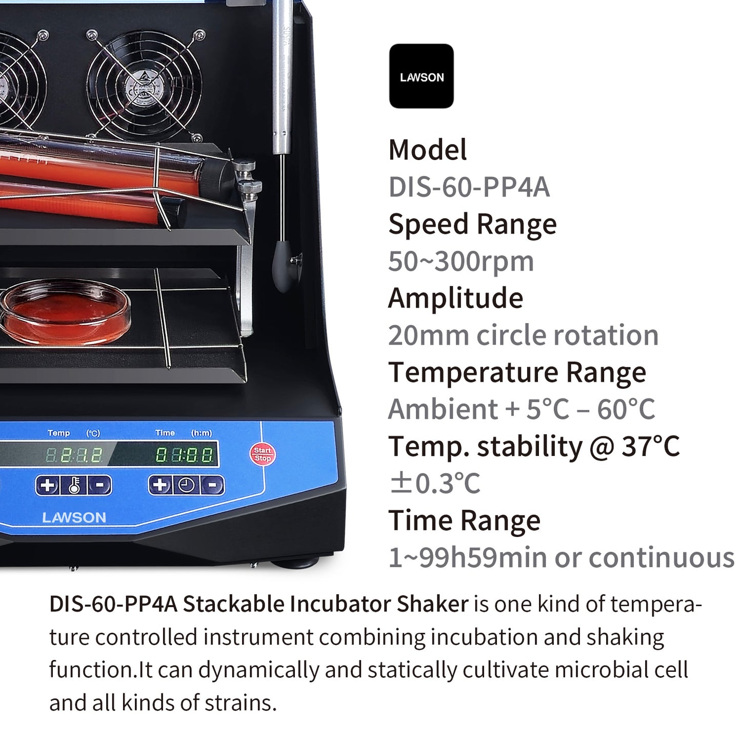 Stackable Incubator Shaker,lab Orbital Shaker,PP-4A,DIS-60-PP4A