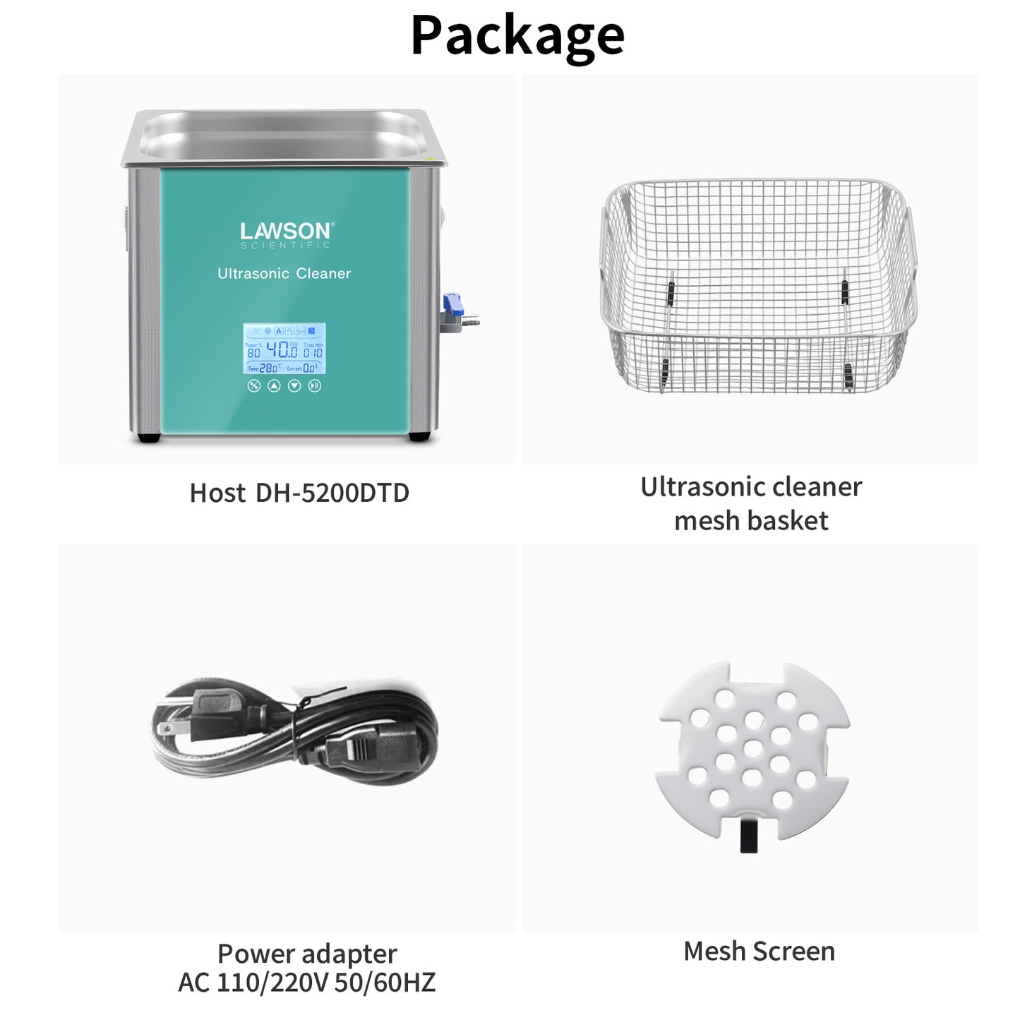 Ultrasonic Bath DH-5200DTD,Clean, Degas, defoam, and Mix.